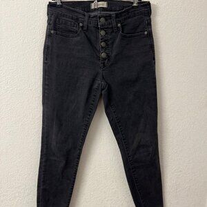 Madewell Womens 9" High-Rise Skinny Jeans Size 27 Black Denim